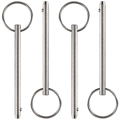 4 Stück Schnellspannstifte, Durchmesser 6,3 mm, Gesamtlänge 95 mm, Nutzlänge 76 mm, Voller 316er Edelstahl, Bimini Top Pin, Marine Hardware