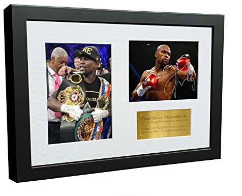 Floyd Mayweather Jr 30,5 x 20,3 cm A4 Autogramm Foto Bilderrahmen Boxen Geschenk Poster Gold