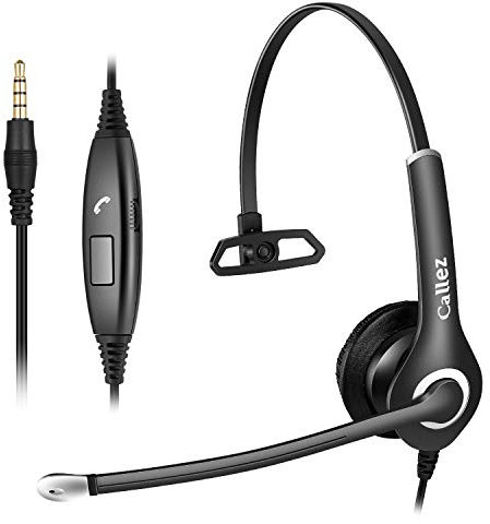 3.5mm Computer Headset for Mobile Phone Laptop PC Tablet, Cell Phone Headphone with Microphone for iPhone Samsung Skype Webinar Business Office Call Center, Clearer Voice, Ultra Comfort