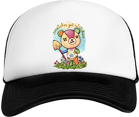 Snitches Get Stitches Bear Weiß Schwarz Unisex Kinder Baseball Cap Kids White Black