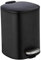 WENKO Kosmetik-Treteimer Mod. Alassio, Abfalleimer mit 5 Liter Volumen, hochwertiger Badezimmer-Mülleimer mit Easy-Close Absenkautomatik, aus lackiertem Stahl, 20,5 x 27 x 24,5 cm, Schwarz