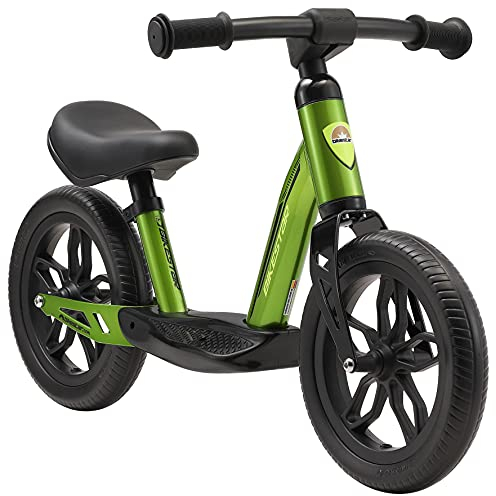 BIKESTAR Extra leichtes Kinder Laufrad mit Trittbrett für Jungen, Mädchen ab 2-3 Jahre | 10 Zoll Lauflernrad Eco Classic | Grün