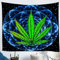 Loussiesd Cannabis Blätter Wandtuch 148x200cm Galaxy Mandala Marihuana Wandteppich für Kinder Jungen Mädchen Universum Galaxis Hanf Tapisserie Marihuana Weed Wandbehang Grün Blau Wandkunst Tapestry