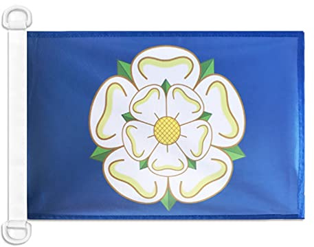 AZ FLAG Yorkshire New county Boat Flag 45x30 cm Plastic Rings | Outdoor and marine use 12x18 in boat flag weather resistant with double stitched seams and reinforced edges mesh polyester