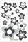 FOTOFOL 13 Aufkleber Auto Hippie Blumen - Sticker Flower Power Sommer - für Auto, Fahrzeuge, Roller, Moped, Motorrad-Helm - perfekt für VW Bulli California (Schwarz-Weiß)
