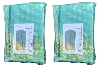 Selections 4 Tier Mini Greenhouse Re-inforced Replacement Cover - Pack of 2