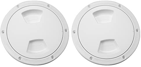 X AUTOHAUX 2pcs 5 Inch Boat Inspection Deck Plate Hatch Marine with Cover White