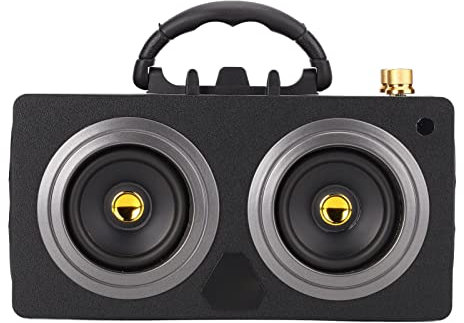 Sxhlseller Altoparlante Bluetooth Portatile, Altoparlante Wireless Subwoofer, Altoparlante Bluetooth Graffiti, Altoparlante Portatile Vintage per Uso Esterno(Oro Nero)