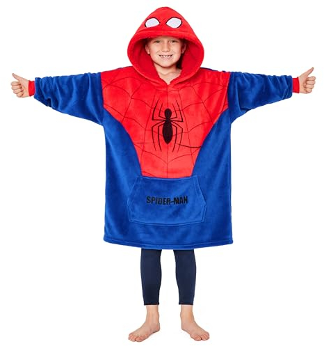 Marvel Felpa Bambino - Spiderman Oversize in Pile per Bambini Ragazzi - Coperta Gadget Regalo Originale