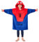 Marvel Spiderman Hoodie Decke Kinder Jungen Übergröße Kuscheldecke mit Ärmeln, Warm Fleece Kapuzenpullover Teenager Tragbare Decken Hoodie Jungen