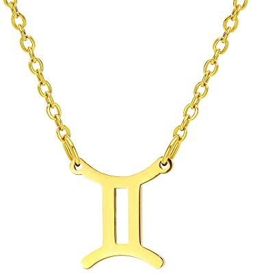 MY ZODIAC Sternzeichen Kette Zwillinge in gold | elegante Halskette mit Sternzeichen-Anhänger | Einzigartiges Geschenk für Damen, Frauen, Mädchen