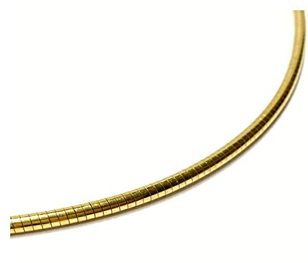 Kette 925/- Silber vergoldet Omega Tonda Reif poliert 3mm Halskette Halsreif 45cm