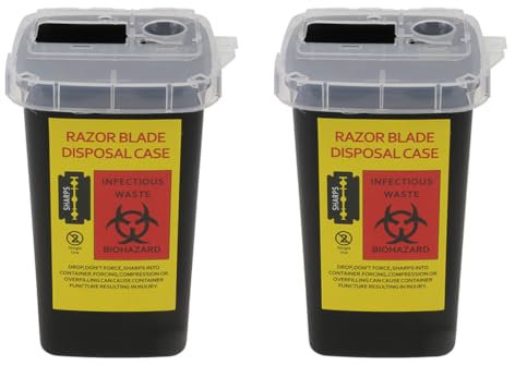 Beavorty 2pcs Boxes Blade Storage Box Razor Disposal Case Barber Blade Garbage Cans Storage Disposable Containers Square Tool Portable Shaver Waste Blades Containers Blades Dispenser Makeup