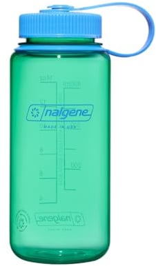 Nalgene Water Bottle - Lightweight Sustain Tritan BPA-Free Shatterproof Bottle for Backpacking, Hiking, Gym, 16 OZ, Wide Mouth, Pastel Green