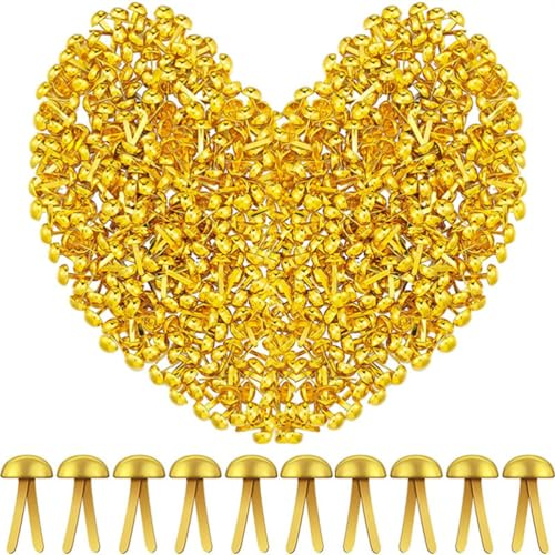LJFEA 200 Rivets - Rivets Ronds - Mini Rivets en métal pour Enfants - DIY - projets Scolaires - décorations en Papier