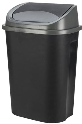 Abfalleimer Schwingdeckeleimer Mülleimer 25/50 L aus Kunststoff Schiebedeckel Abnehmbar Müllbehälter Abwaschbar, Größen:25 Liter