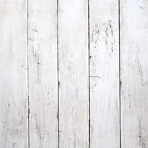 White Wood Wallpaper 44x1000cm Peel and Stick Contact Paper Wood Effect Self Adhesive Wallpaper White Wood Plank Vinyl Wrap Vintage Wood Sticky Back Wall Covering