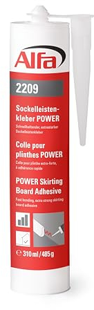 Sockelleistenkleber POWER 310 ml Montagekleber zur Befestigung von Sockelleisten - starkklebend schnellhaftend schnelltrocknend - Klebkraft 350 kg/m² (1)