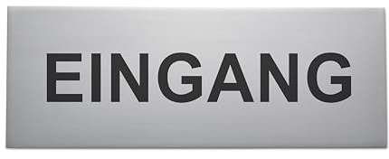 Schild EINGANG - Made in Germany- Aluminium eloxiert - Schick & edel 16x6cm - Starke 3M Klebefläche auf Rückseite - Eingangsschild/Ausgangsschild - Eingangstür - Türschild - Ausgang - SynMe Germany
