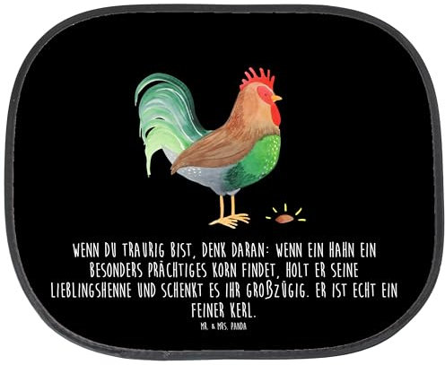 Mr. & Mrs. Panda Auto Sonnenschutz Hahn Korn - Geschenk, Hoftiere, Sonnenschutz Autoscheibe, Bauernhof, Auto Sonnenblende, Sonnenschutz für