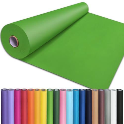 PerkHomy Kraftpapierrolle für Bastelarbeiten, Pinnwand, Papier, Kinder, Kunst, Tischabdeckung, Basteln, Geschenkverpackung, Blumenstrauß, Verpackung, Paket, 80 g/m², 25 kg, mittelgrün, 61 x 50 m