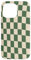 iPhone 14 Pro Max Swirl Checkered Sage Green Vintage Checkerboard Case