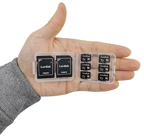 Lerdisk Lot de 6 Cartes Micro SD 8 Go U1 en Vrac Micro SDHC UHS-I C10 avec Adaptateur SD Produit par Licence autorisée (8 Go x 6)