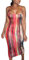 Baseball Trikot Damen Kleid Fashion Womens V-Neck Sexy Sleeveless Gradient Print Strap Summer Long Dress Maxi Kleider (Red, L)