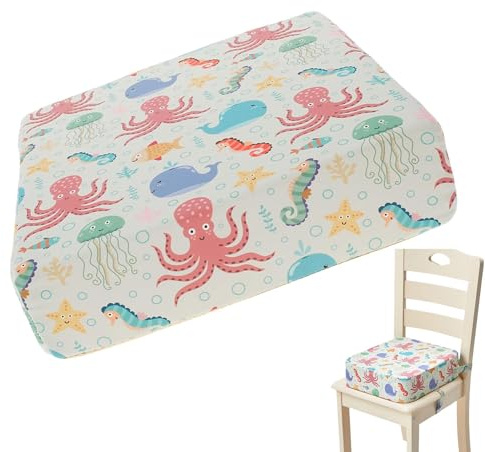 Sitzerhöhung Stuhl Kind, Tragbare Stuhlerhöhung Sitzkissen Kinder, Rutschfeste Kindersitzerhöhung mit Sicherheitsgurten, Waschbares Kinder Booster Seat Sitzverkleinerer, für Reisen, Camping