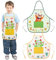 DATIFF 2 Stück Kinderschürze Monster Kochschürze Monsters Jungen Grün Küchenschürze mit 2 Taschen Weihnachten Monster Schürze Kinder 3-10 Jahre Gelb Malschürze Junge für Kochen Backen Malen