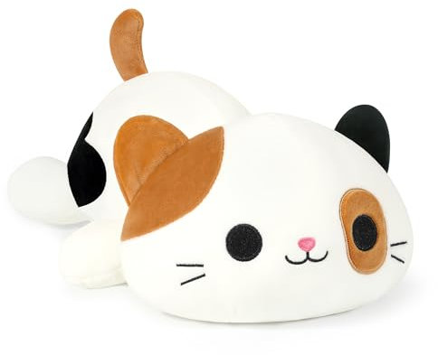 shownicer Plüschtier Katze Kuscheltier Stofftier Kawaii Katze Plüsch Kissen Spielzeug Kätzchen Plüsch Wurfkissen Geschenk für Kinder Mädchen 3+ Jahre (Braun, 30cm)