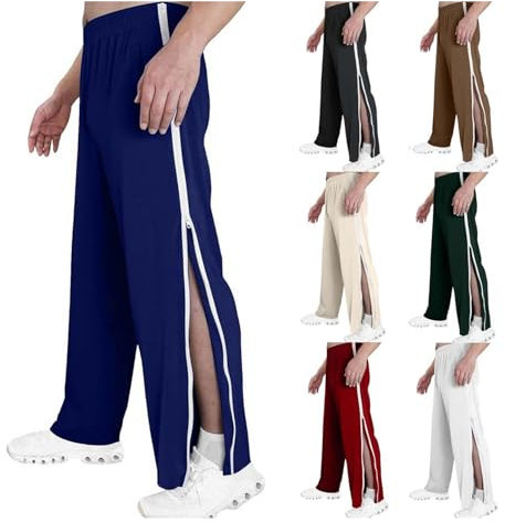 Reha Hose Damen Herren Mit Taschen M-3XL, Jogginghose Reha Hose Herren Seitlich Zu Öffnen a Baggy Freizeithose Mit Seitlichem Reißverschluss Sweatpants Hosen(Dark Blue,3XL)