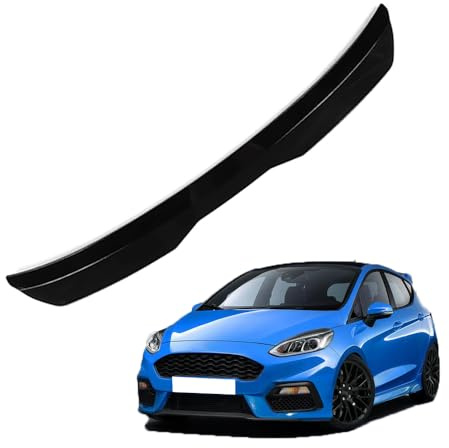 KizmiQ Auto Heckspoiler,ABS Dachspoiler Kofferraum Kofferraumspoiler für Fo-rd Fiesta ST-Line MK6 MK6.5 2008-2015 2016 2017 Lippe Styling Spoiler Flügel Tuning Zubehör,A/Black