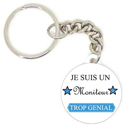 Porte clé badge je suis un moniteur trop génial idée cadeau