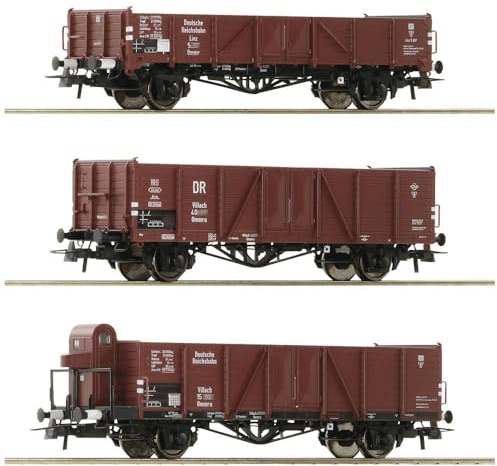Roco 6600102 H0 3er-Set Offene Güterwagen der DRG