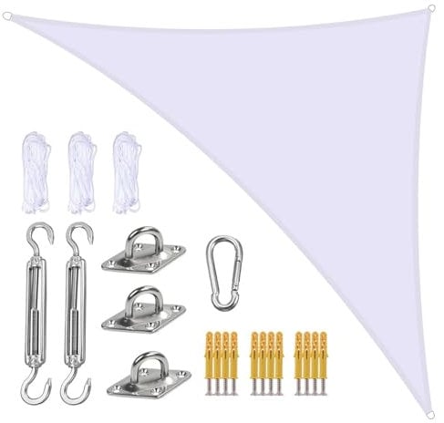 Toldo triangular impermeable con cuerda, 95 % de protección UV, para exteriores, jardín, patio, piscina, 3 x 4 x 5 m