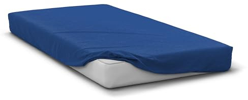 Spannbettlaken, 90 x 190 + 30 cm, Haube, Blau