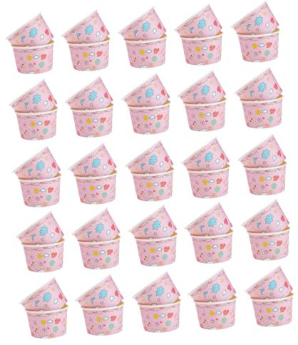 WATIIFUFU 50pièces Lot De Coupes Papier Pour Glace Et Dessert Bols Jetables Pour Yaourt Et Mousse Conception Épaisse Utilisation Unique Pour Sundae Et Pudding