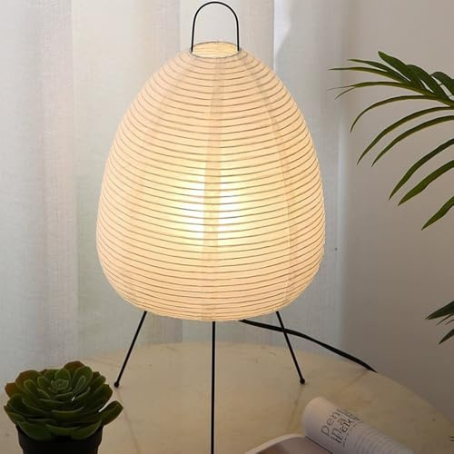 Lampe Lanterne en Papier de Riz Blanc, Lampe de Table, de Bureau, Simple Abat-jour E27 Chambre à Coucher, Chevet, Salon, Salle à Manger, décor d'étude, lampadaire trépied décoration (B)