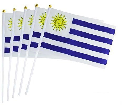 Uruguayische Mini-Handflagge, geeignet für verschiedene Feiertagspartys und Nationalflaggen.
