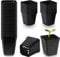 Voarge Lot de 50 pots de fleurs carrés en plastique noir de 5,5 cm pour plantes succulentes, semis, boutures, repiquage