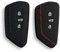 Lot de 2 coques de clé de voiture à 3 boutons compatibles avec VW SEAT Skoda Cupra - Accessoire de protection pour clé de voiture - Noir et bleu