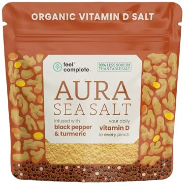 Feel Complete | Organic Aura Sea Salt | Turmeric Black Pepper Ginger Cinnamon Infused Celtic Sea Salt | Daily Vitamin D In Every Pinch | Perfect Finishing Salt | Great Taste Award Winner | Vegan