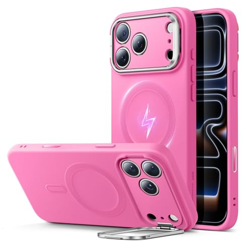 ESR für iPhone 17 Pro Hülle, Kamerasteuerung, Silikon Hülle mit Ständer, kompatibel mit MagSafe, integrierter Kameraständer, Magnetische Handyhülle für iPhone 17 Pro, Rosa