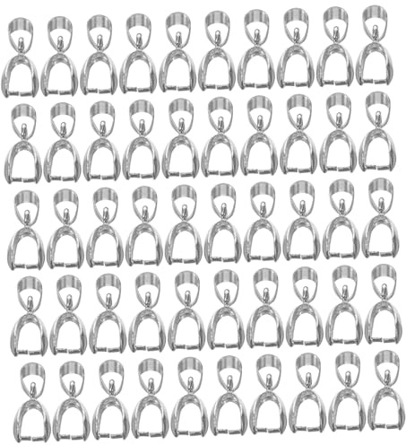 Schmuckanhängerverschluss aus Legierung, 50 Stück, Silber | Klemmclip für Selbstgemacht Schmuckherstellung, Geeignet für Anhänger und Zubehör, Leicht und Praktisch