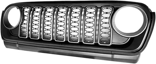 calandre avant de voiture Grilles de radiateur pour avant pour Jeep pour Wrangler JL Gladiator JT (nouveau modèle 2018-2024)(With camera hole)