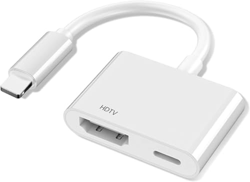 Eratiqu 【A-pple MFi Certified】 Lightnning to HDMI Adapter for i-Phone- 1080P HDTV Digital Video& Audio Sync Screen Converter for Connect Phone 14 13 12 11 XS XR X 8 to TV, No Power Required