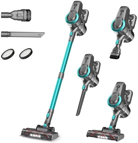 Remaldety Akku Staubsauger, 30000Pa/55Min Staubsauger Kabellos | Anti-Tangle-Bürste und Selbststehend, Ultraleichter Handstaubsauger akku vacuum cleaner Stielstaubsauger