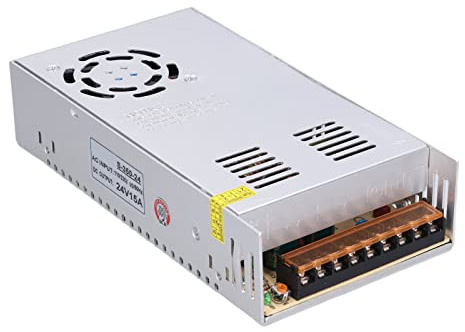 lyrlody Fuente de Alimentación Conmutada Transformador Aleación de Aluminio Fuente de Alimentación Conmutada CC 12V 30A 24V 15A 350W con Protección contra Sobrecarga y Cortocircuitos para Tiras LED