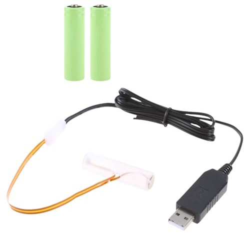 GTYLF USB Battery AA Battery Eliminators Cable Replace 3Pcs 1.5V AA LR6 Batteries for LED Light Electronic Toy Strips Light Power Supply Converter